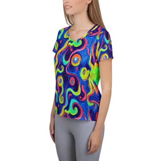 Celestial Ripple on a Women's Athletic T-Shirt