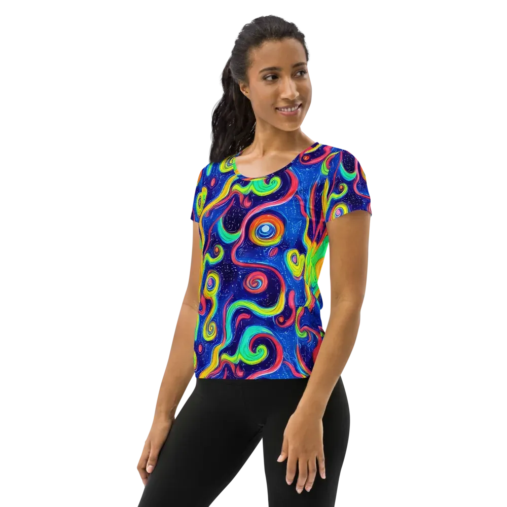 Celestial Ripple on Women's Athletic T-Shirt — Left