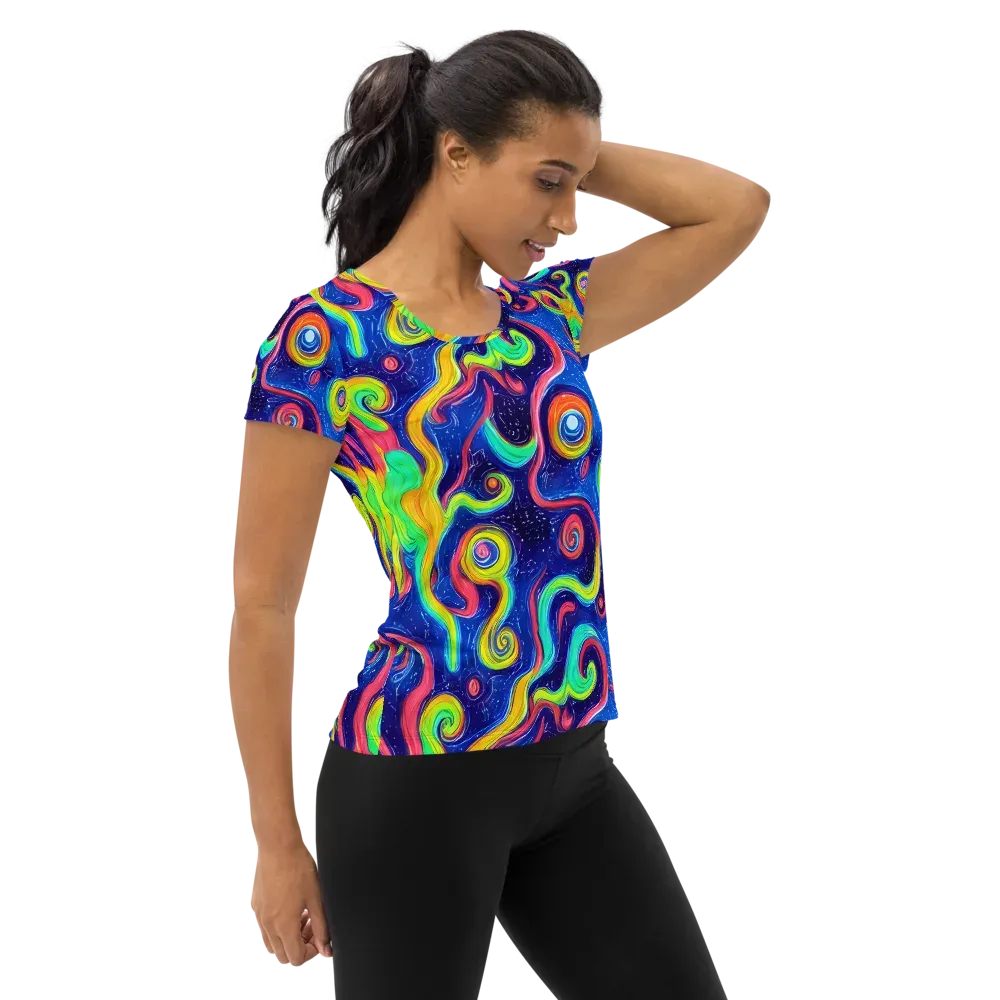 Celestial Ripple on Women's Athletic T-Shirt — Right