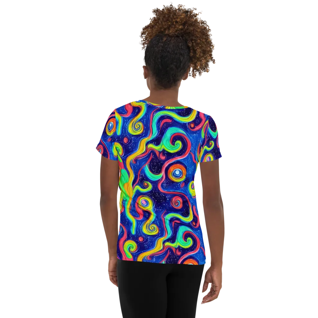 Celestial Ripple on Women's Athletic T-Shirt — Back