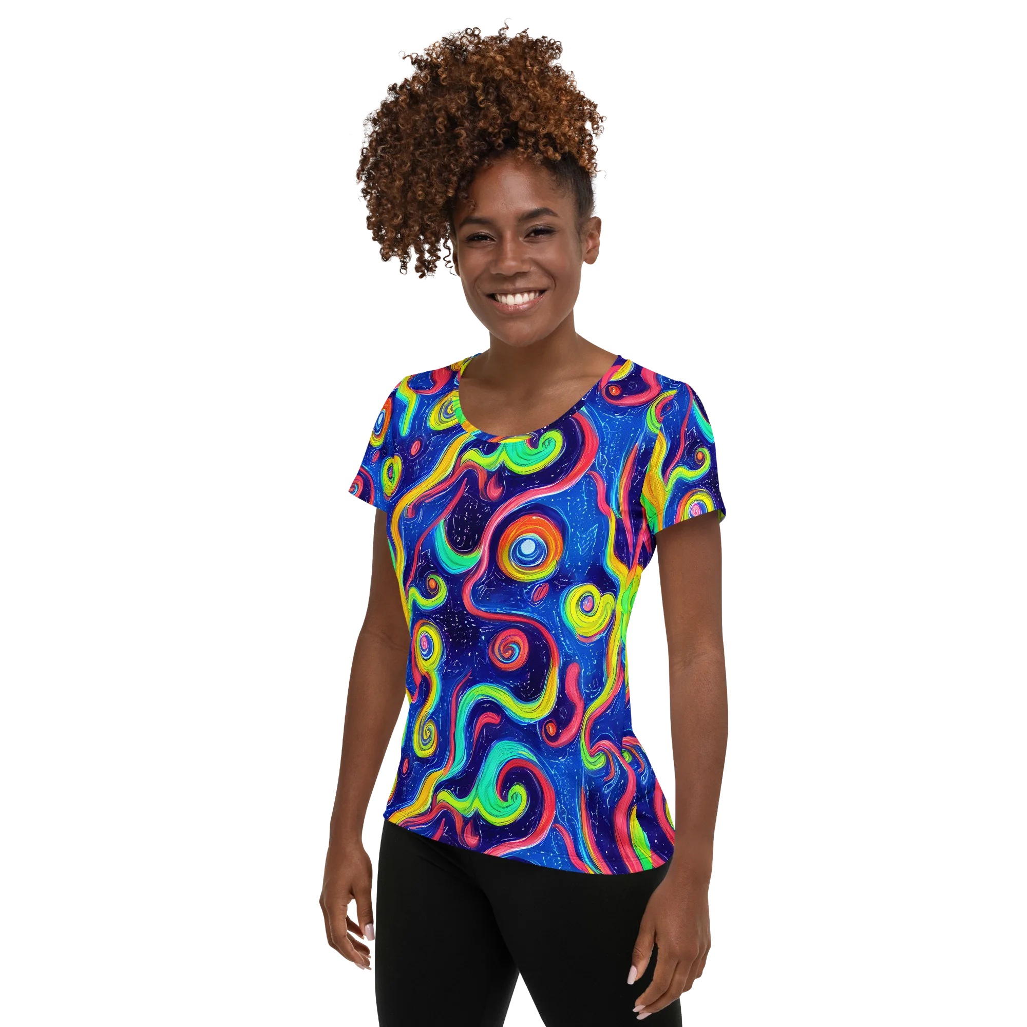 Celestial Ripple on Women's Athletic T-Shirt — Left