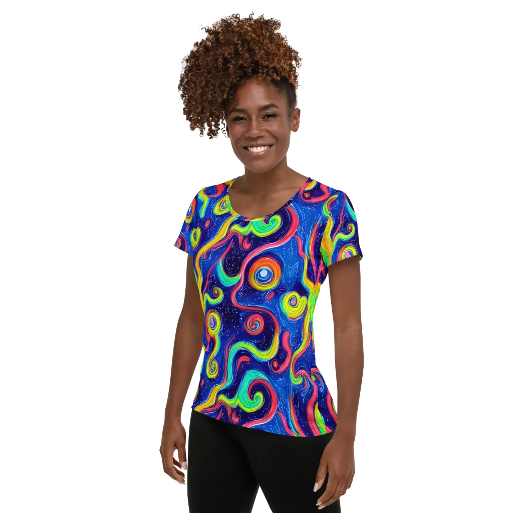 Celestial Ripple on Women's Athletic T-Shirt — Left