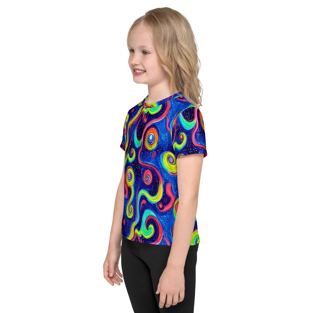 Celestial Ripple on Kids Crew Neck T-Shirt — Left