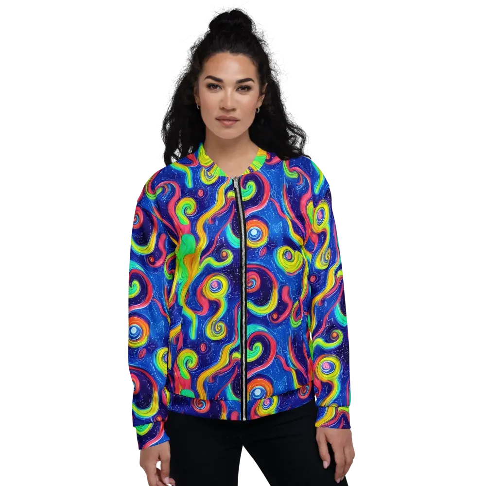 Celestial Ripple on Bomber Jacket — Front