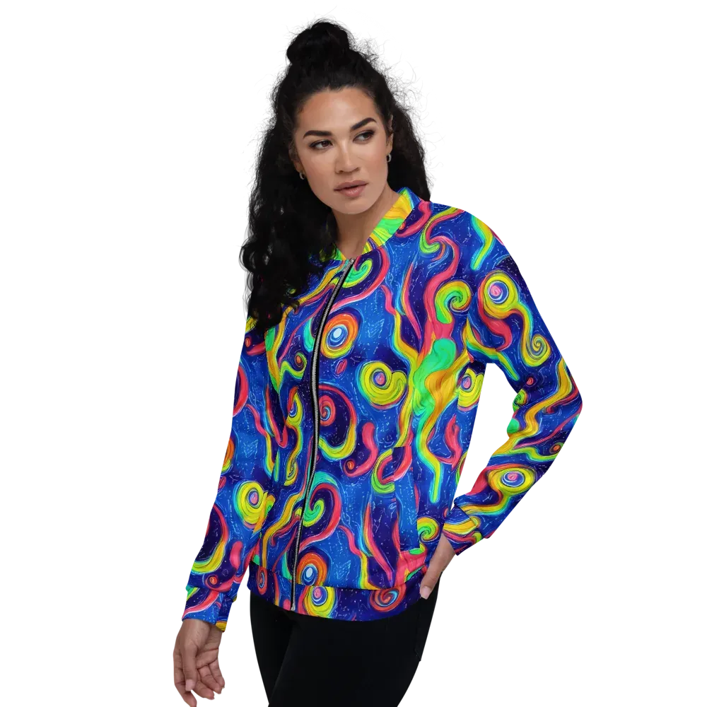 Celestial Ripple on Bomber Jacket — Left