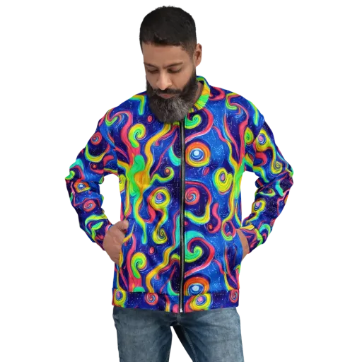 Celestial Ripple on a Bomber Jacket