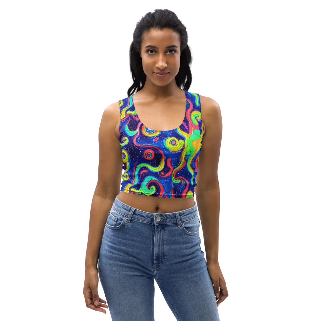 Celestial Ripple on Crop Top — Front