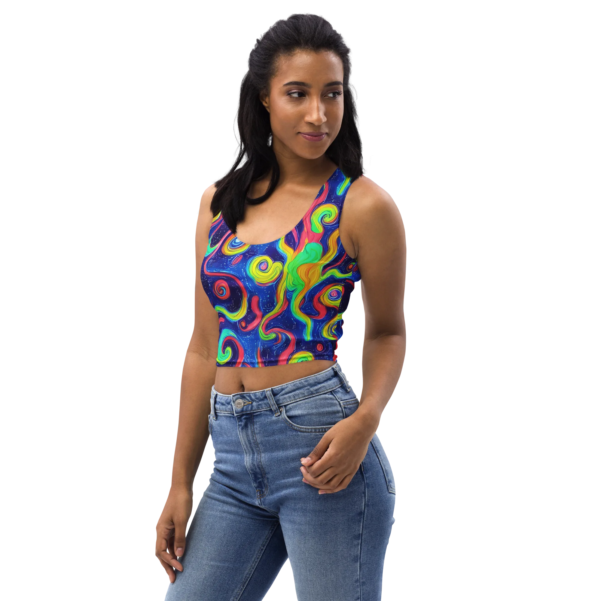 Celestial Ripple on Crop Top — Left Front