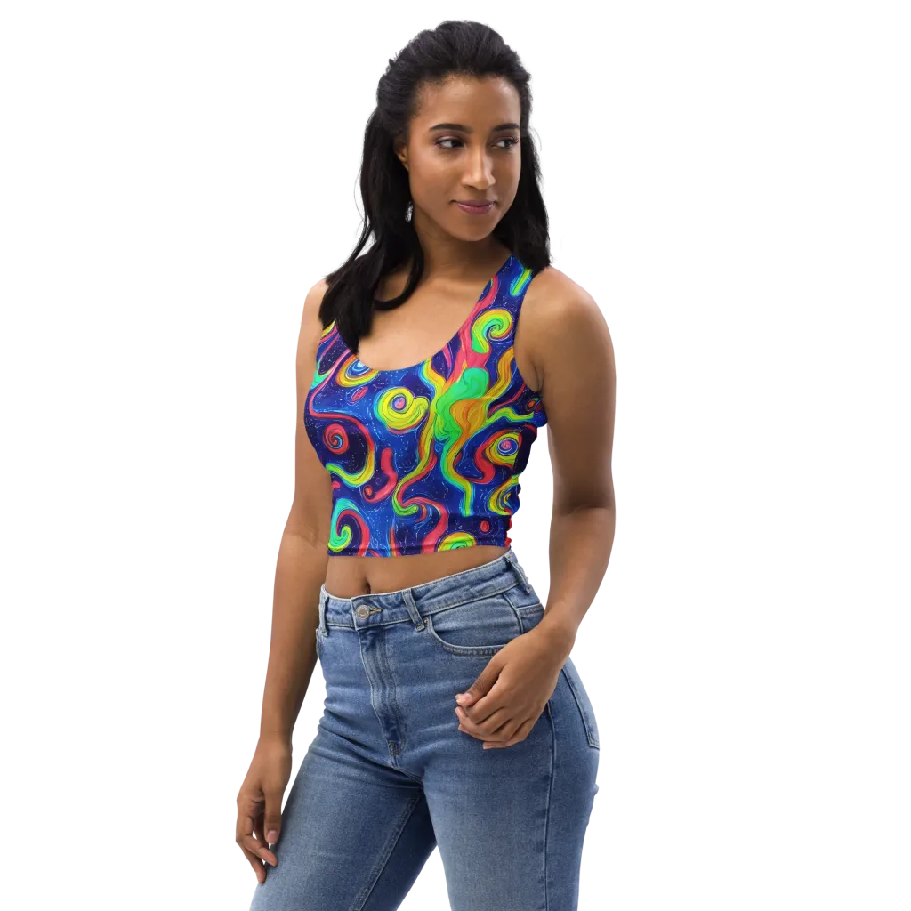 Celestial Ripple on Crop Top — Left Front