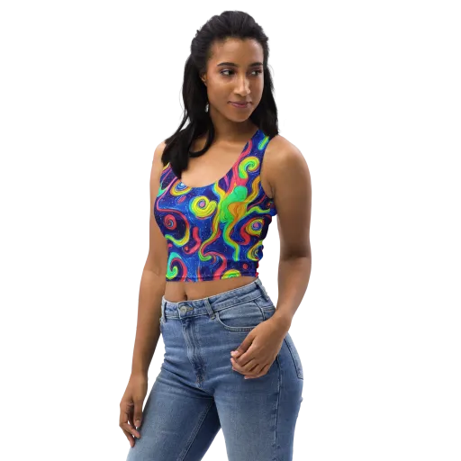 Celestial Ripple on a Crop Top