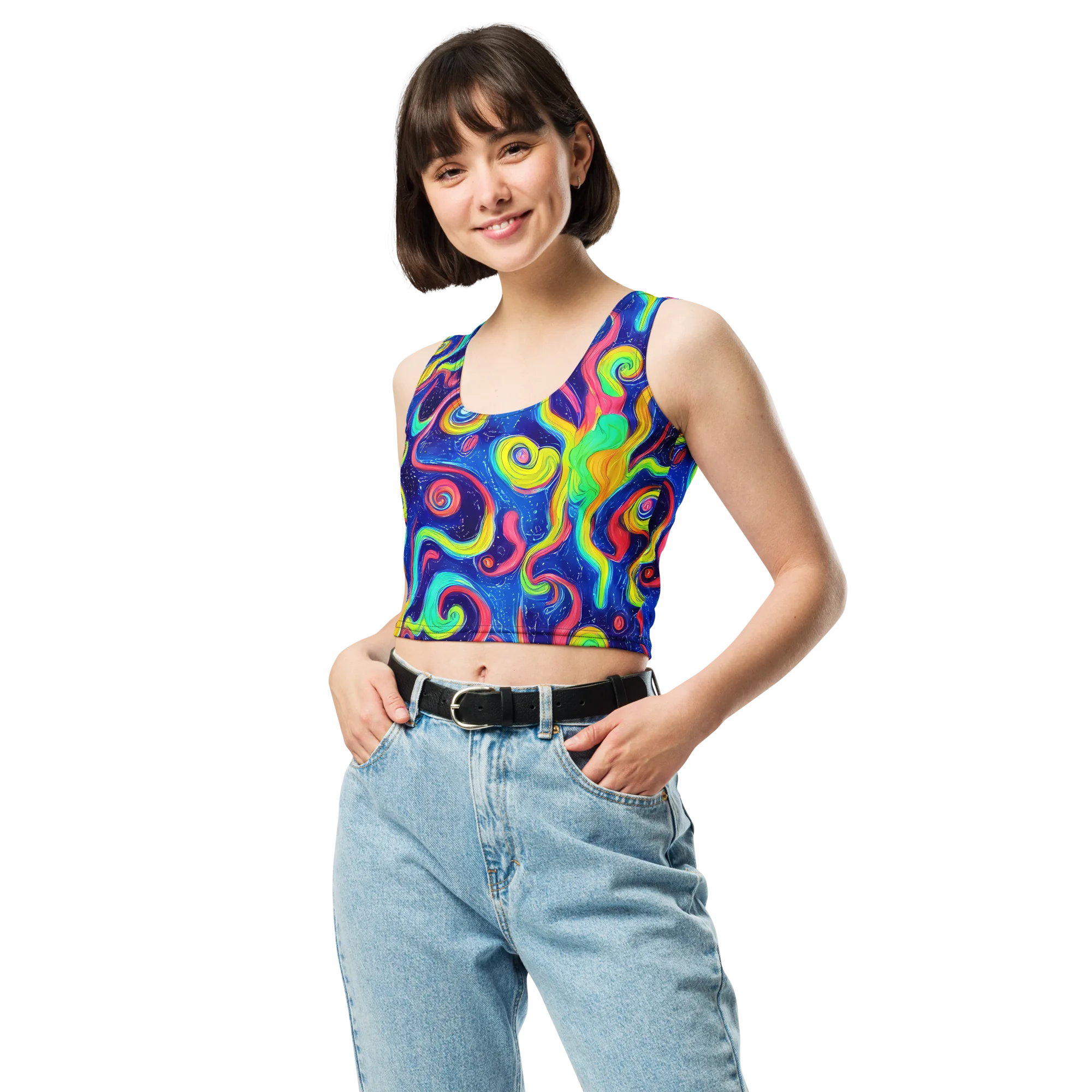 Celestial Ripple on Crop Top — Front