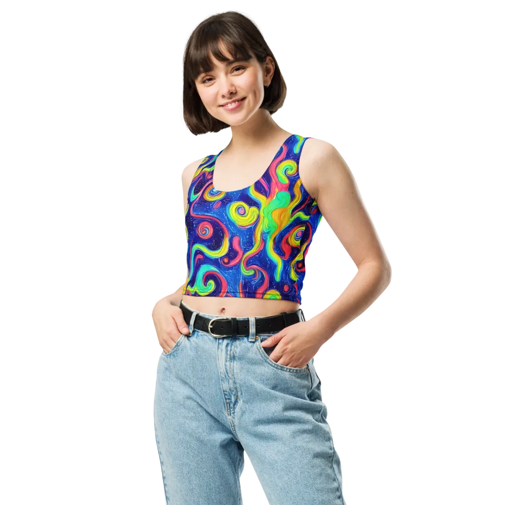 Celestial Ripple on Crop Top — Front