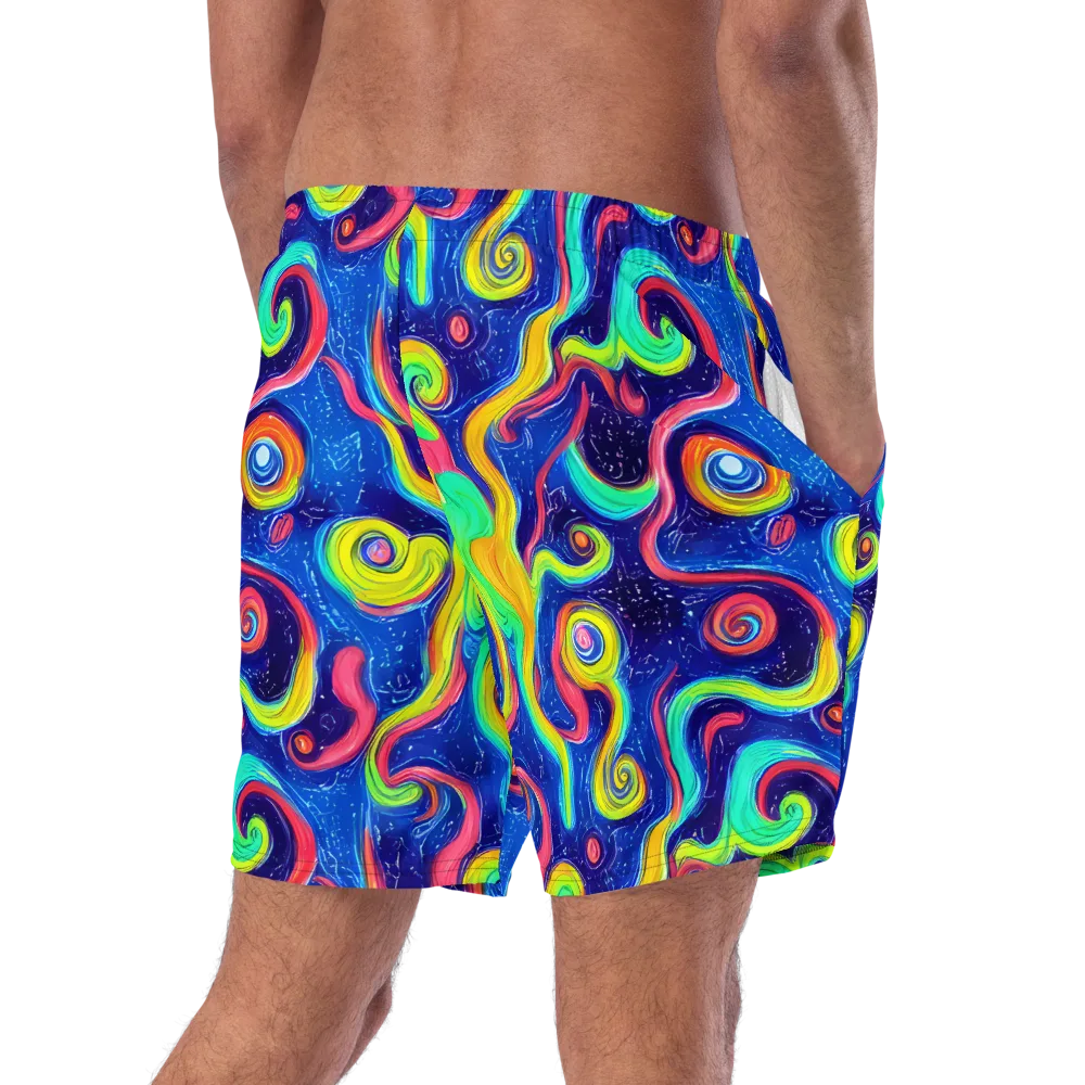 Celestial Ripple on Swim Trunks — Right Back