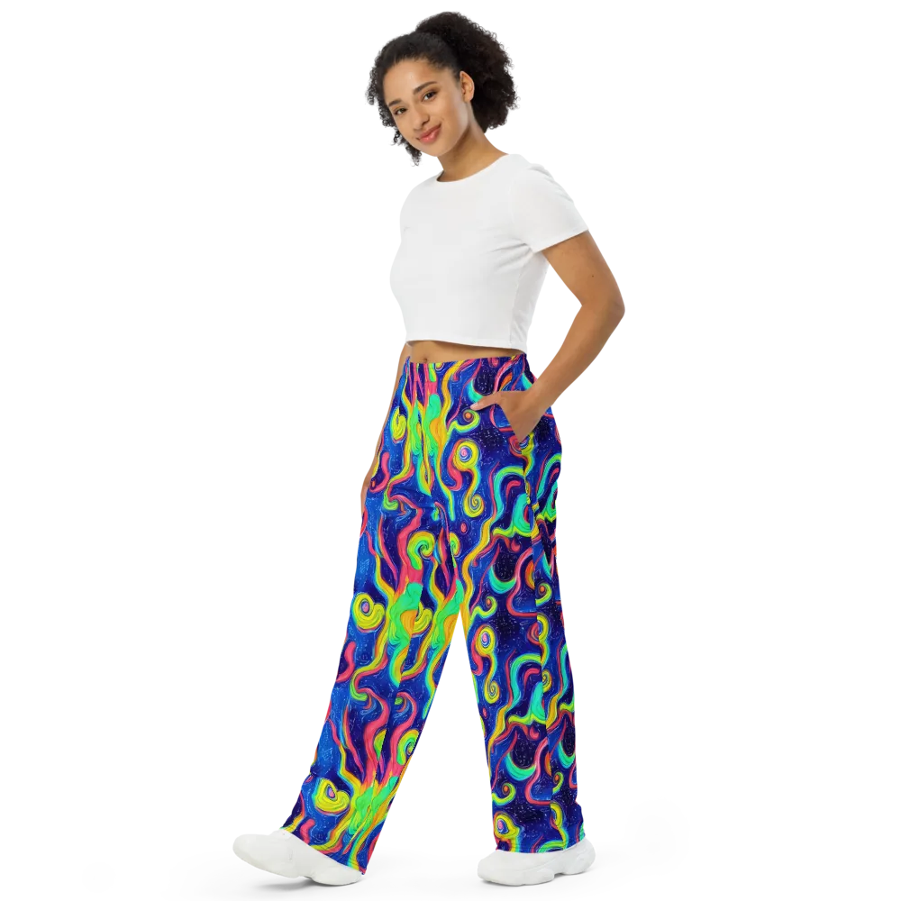 Celestial Ripple on Wide-Leg Pants — Left Front