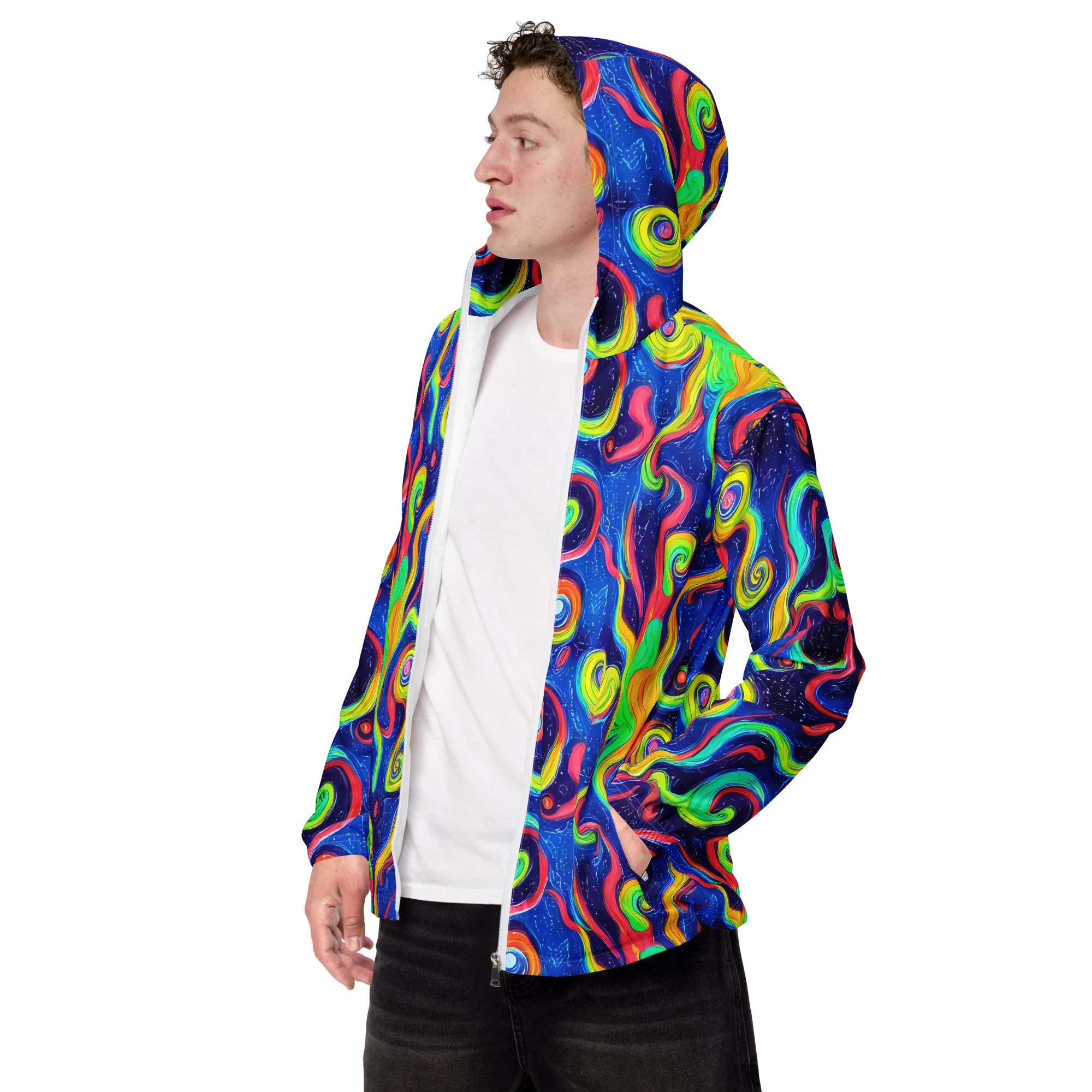 Celestial Ripple on Men's Windbreaker — Left Front