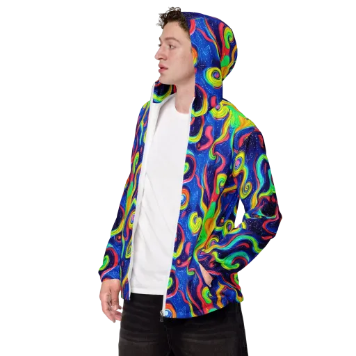 Celestial Ripple on a Men's Windbreaker