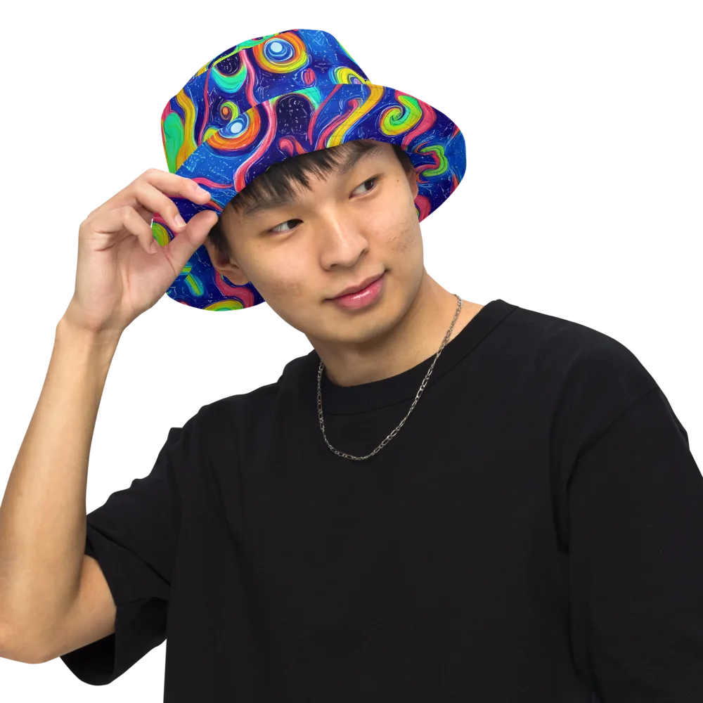 Celestial Ripple on Reversible Bucket Hat — Front Inside