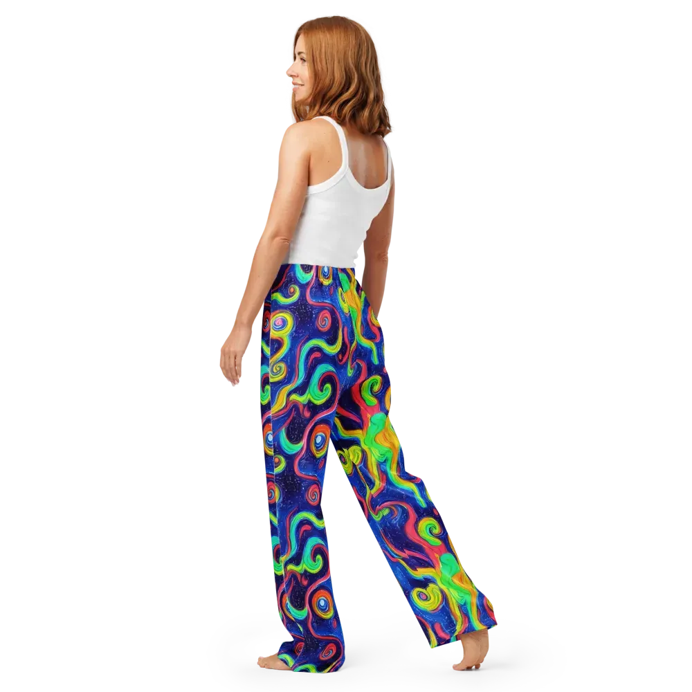 Celestial Ripple on Women's Pajama Pants — Back