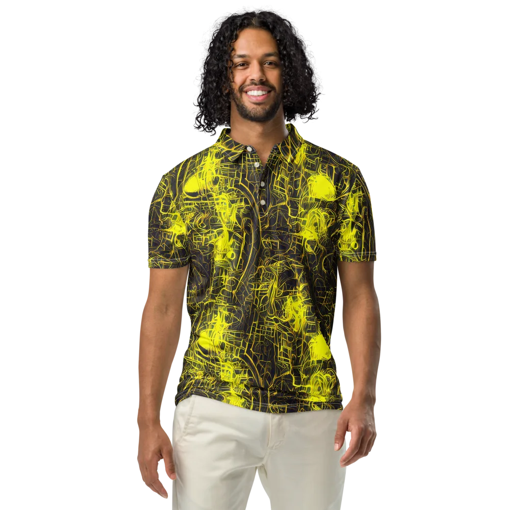 Acid Architecture on Men's Slim Fit Polo Shirt — Front