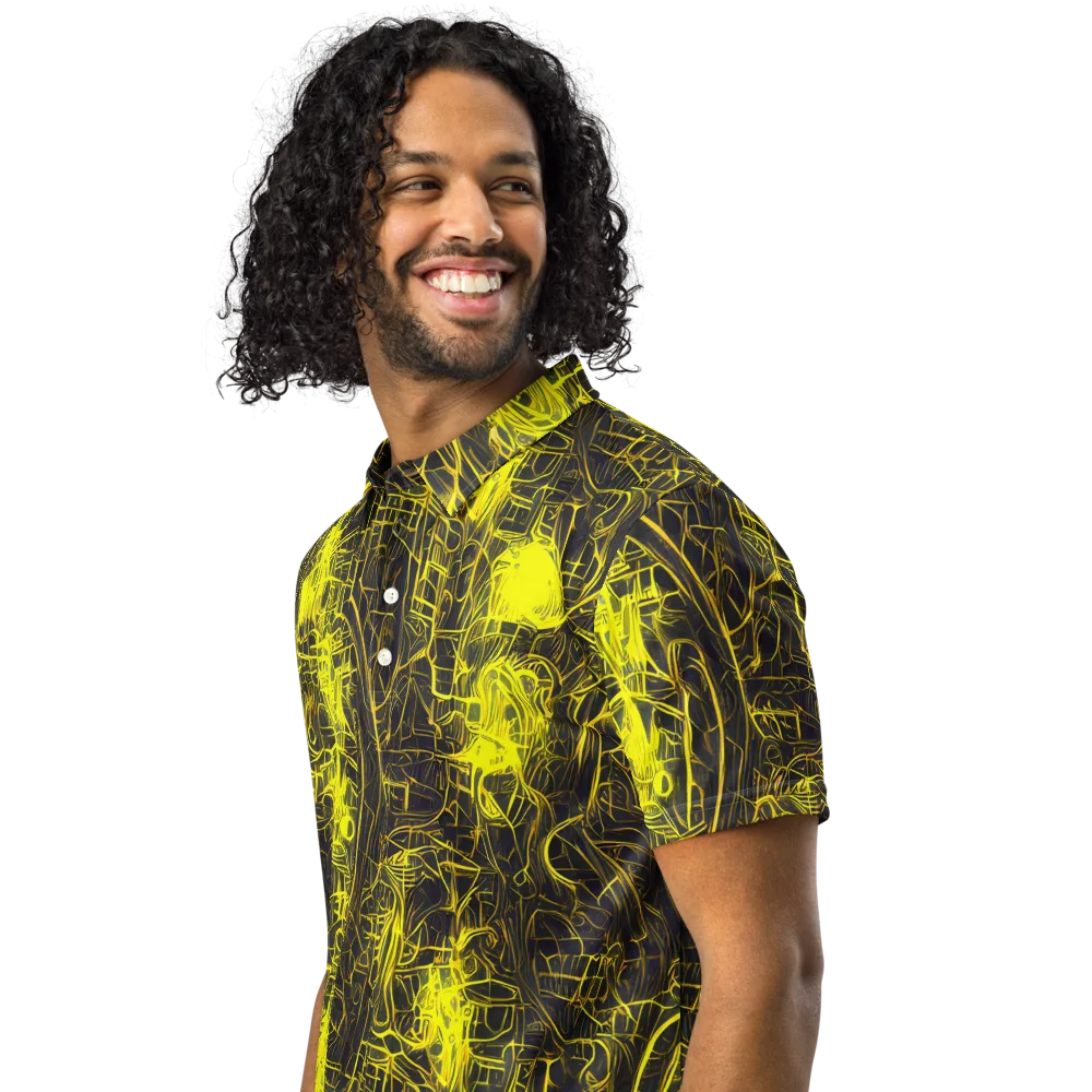 Acid Architecture on Men's Slim Fit Polo Shirt — Left Front