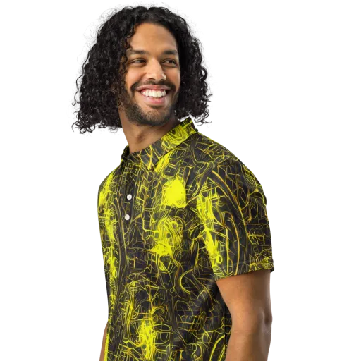 Acid Architecture on a Men's Slim Fit Polo Shirt