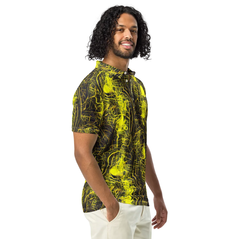 Acid Architecture on Men's Slim Fit Polo Shirt — Right Front