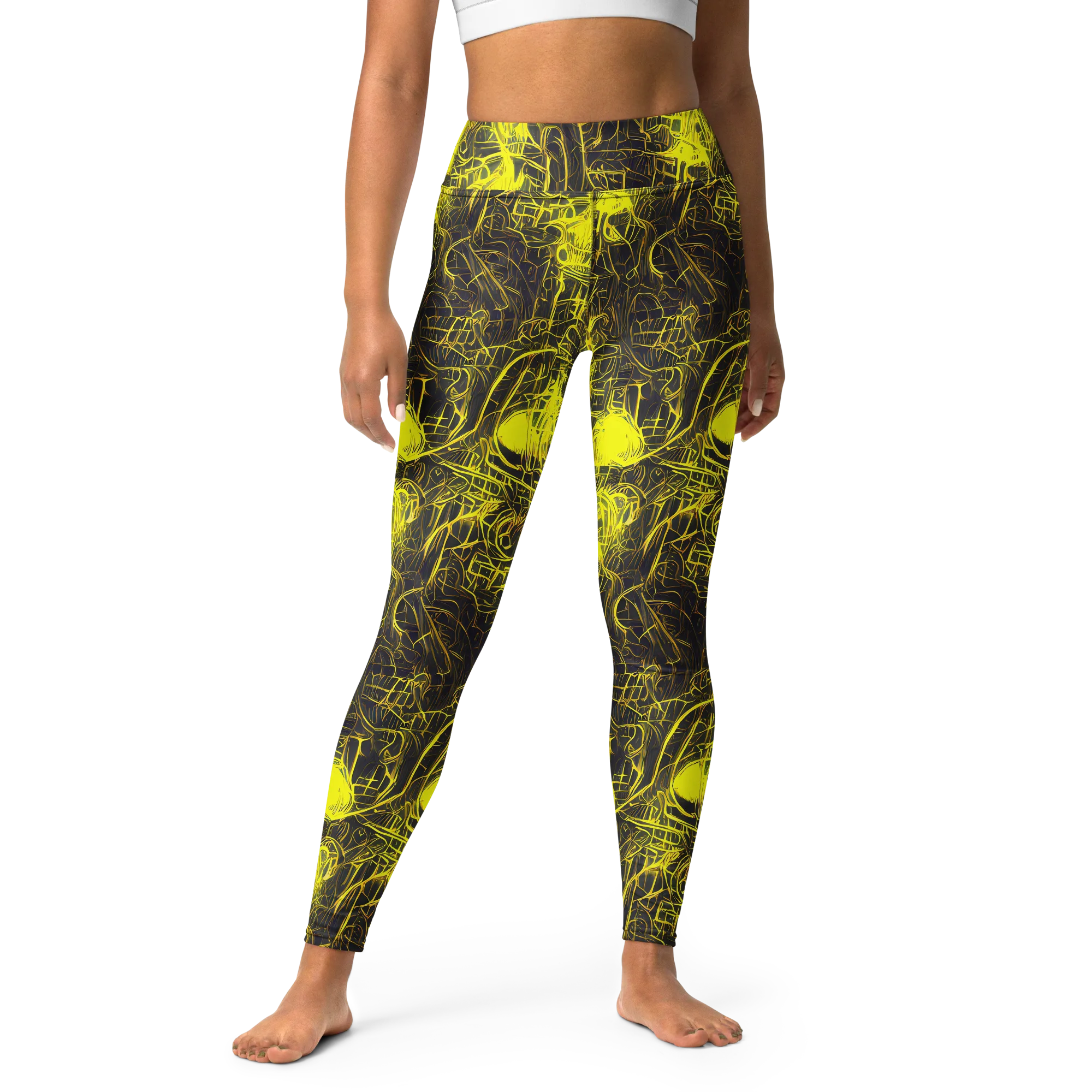 Acid Architecture on Yoga Leggings — Front
