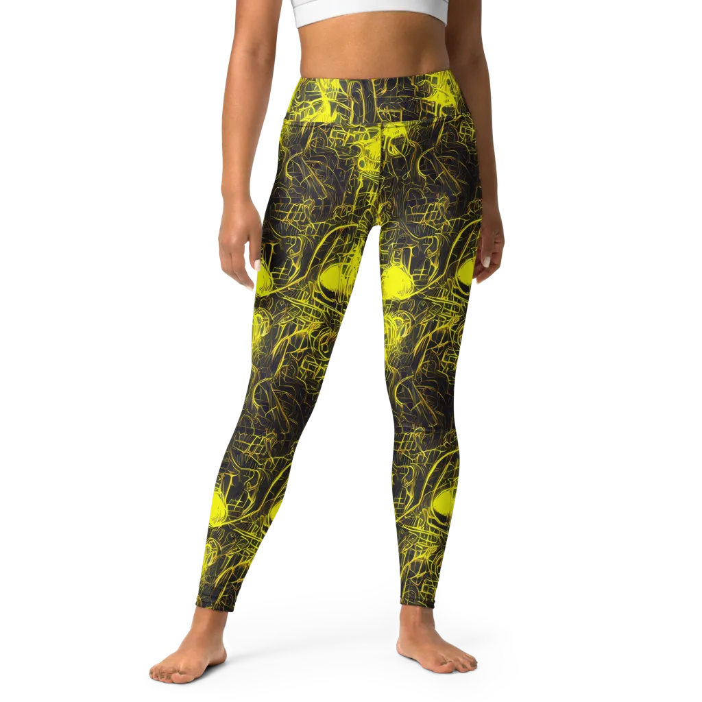 Acid Architecture on Yoga Leggings — Front