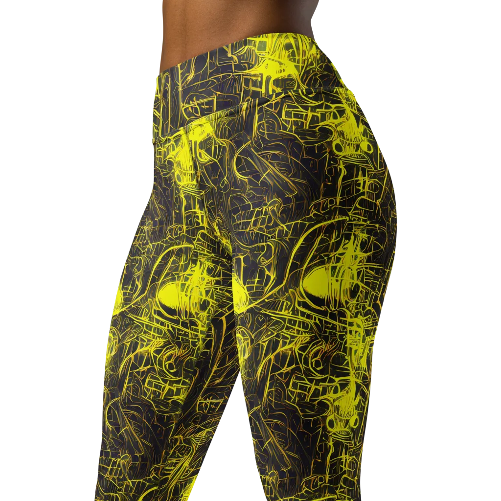 Acid Architecture on Yoga Leggings — Left Front