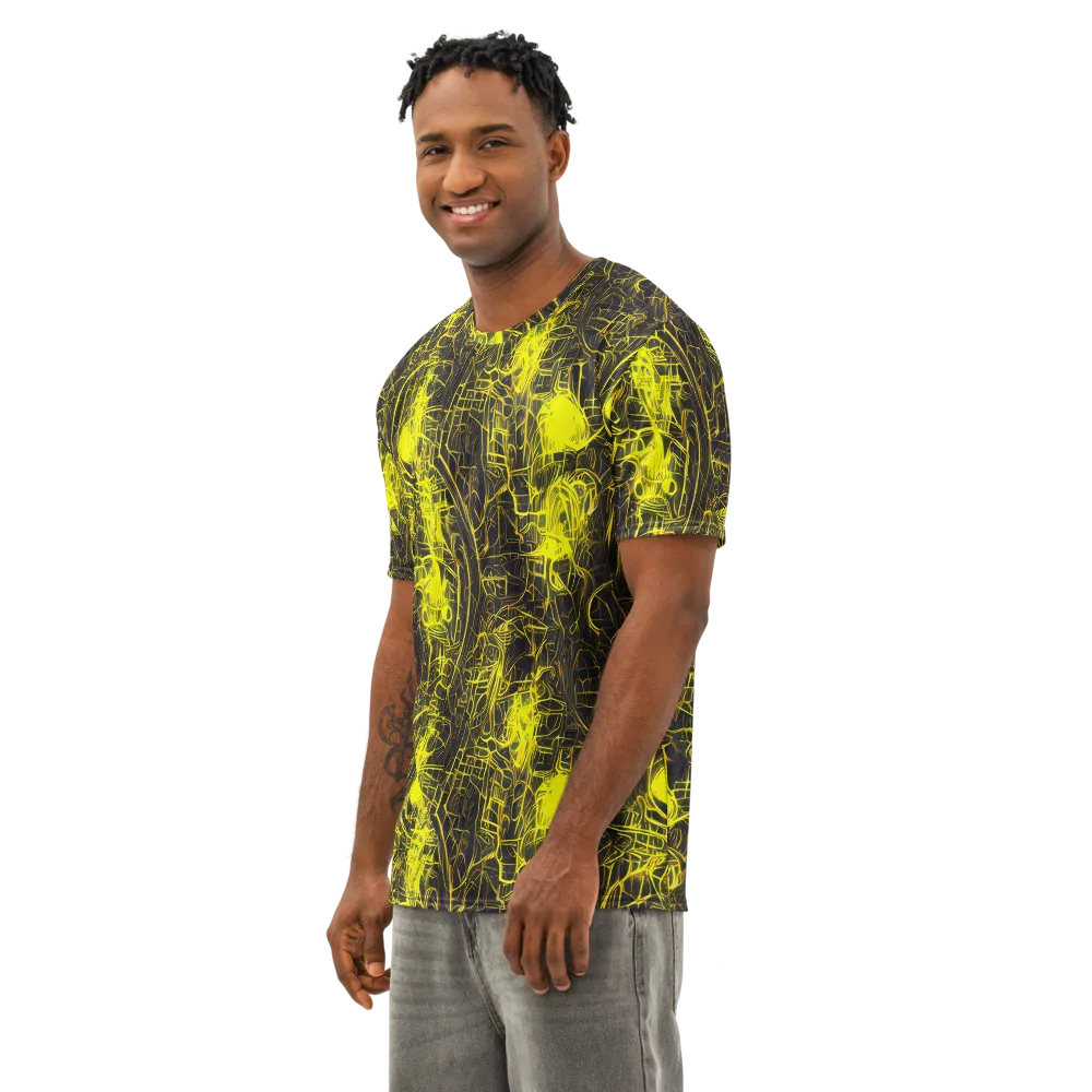 Acid Architecture on Men's Cotton Crew Neck T-Shirt — Left Front