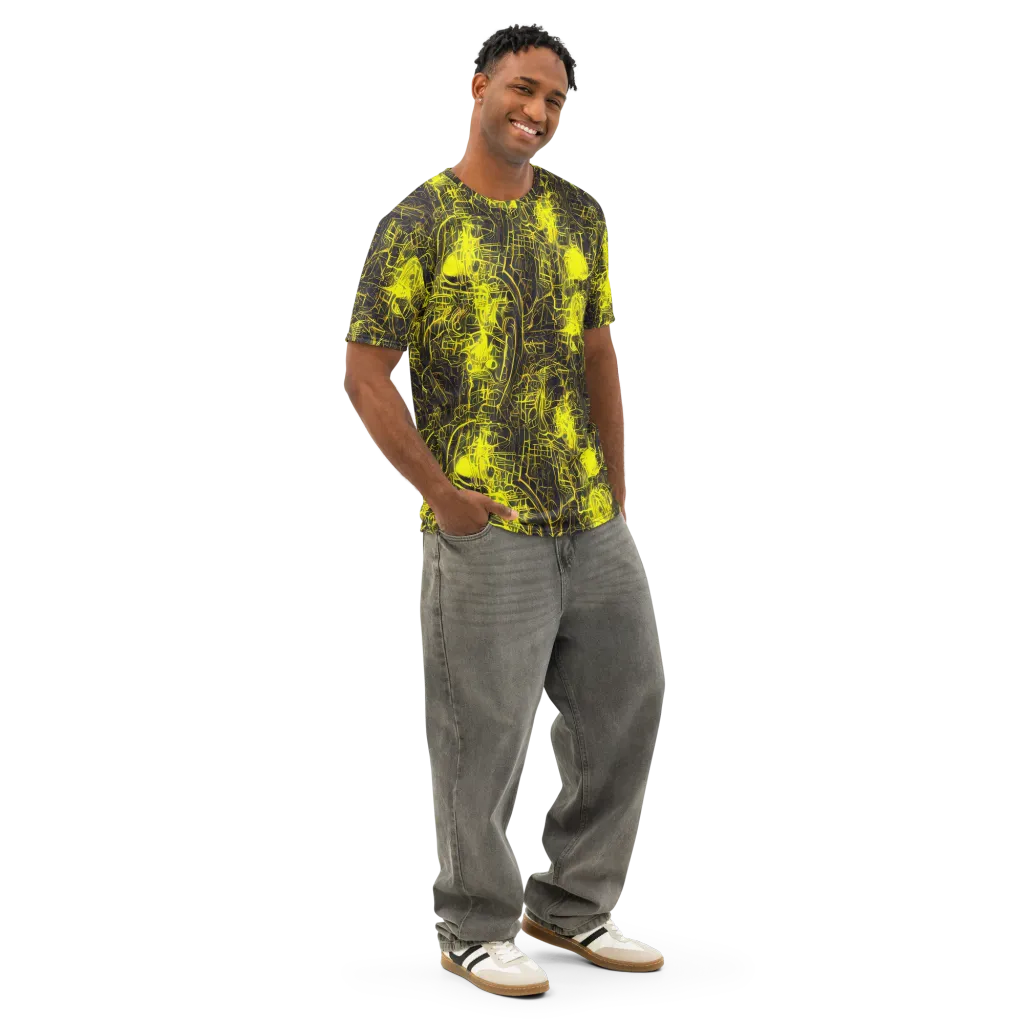 Acid Architecture on Men's Cotton Crew Neck T-Shirt — Right Front