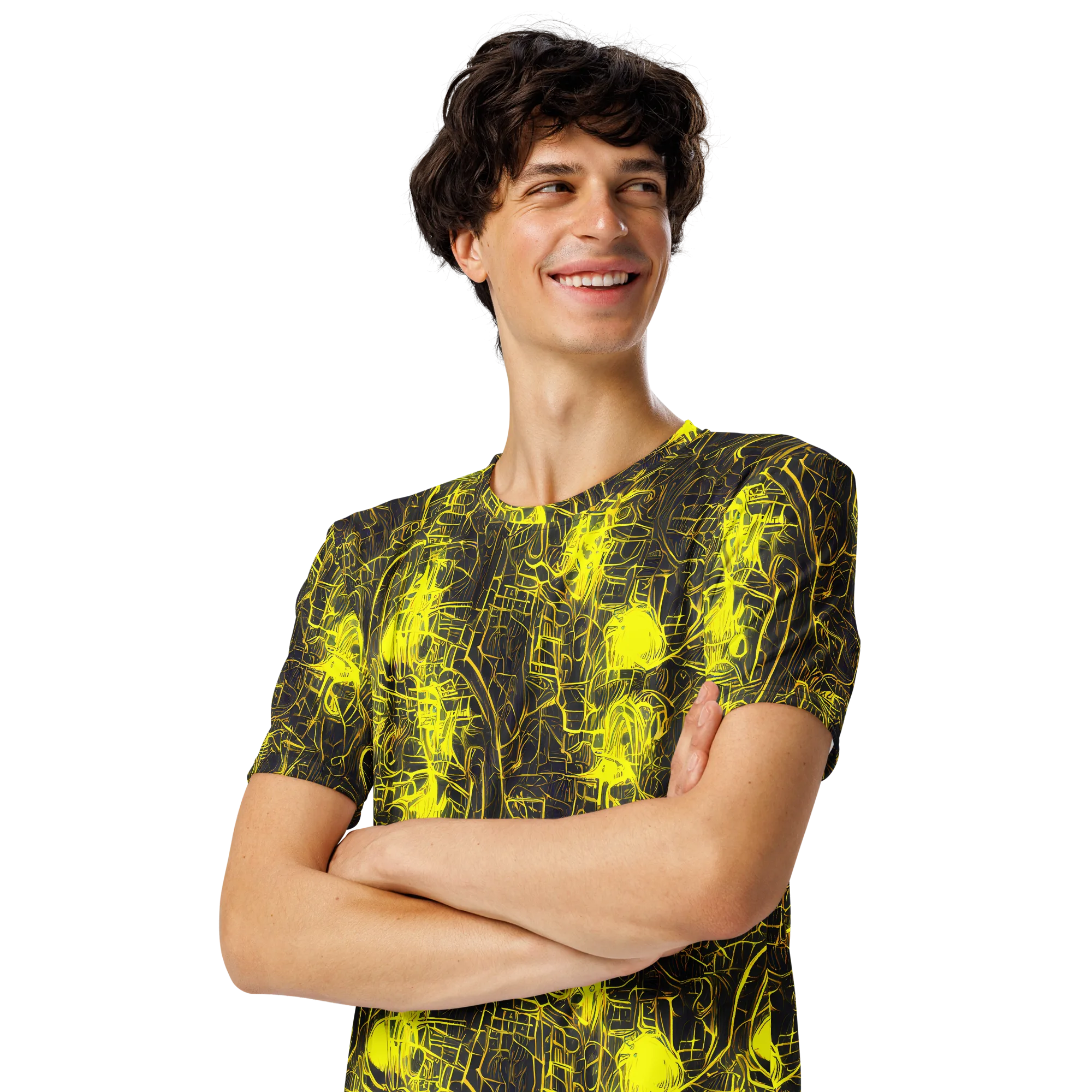 Acid Architecture on Men's Crew Neck T-Shirt — Left Front