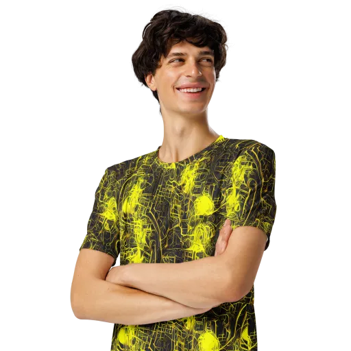 Acid Architecture on a Men's Crew Neck T-Shirt