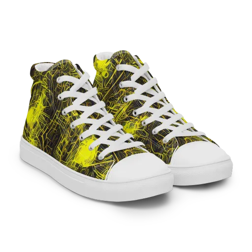 Acid Architecture on a Men's High Top Canvas Shoes