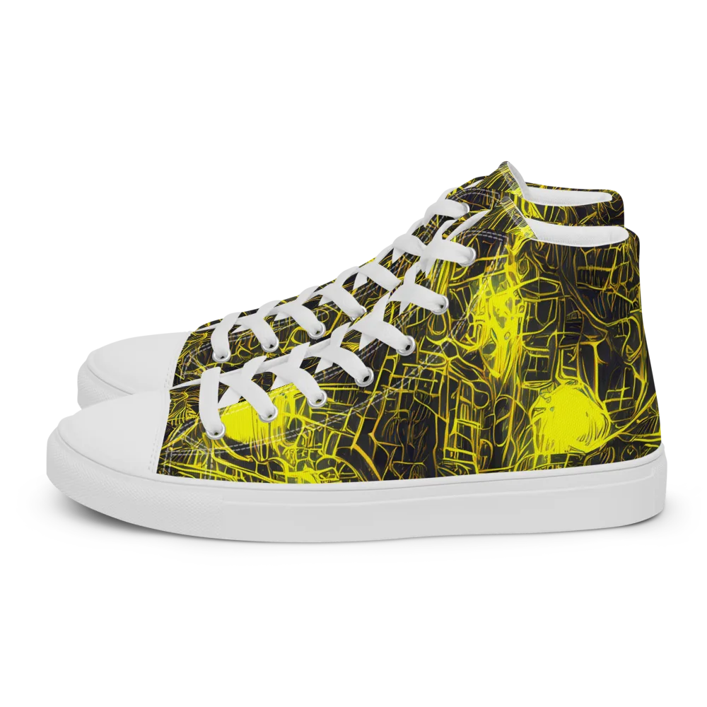 Acid Architecture on Women's High Top Canvas Shoes — Left