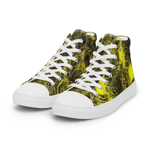 Acid Architecture on a Women's High Top Canvas Shoes