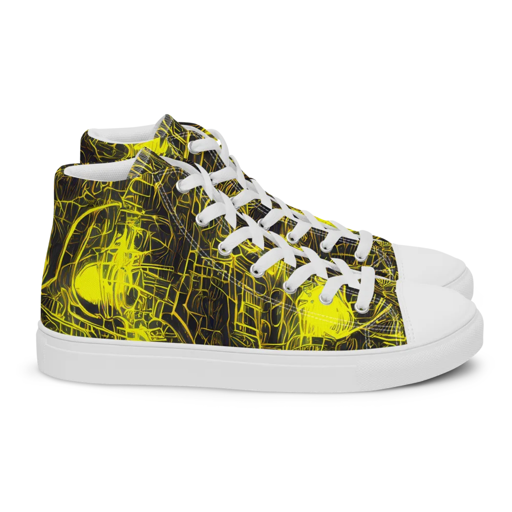 Acid Architecture on Women's High Top Canvas Shoes — Right