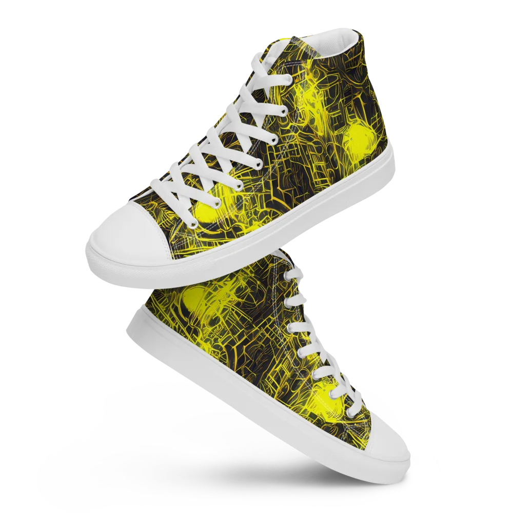 Acid Architecture on Women's High Top Canvas Shoes — Front
