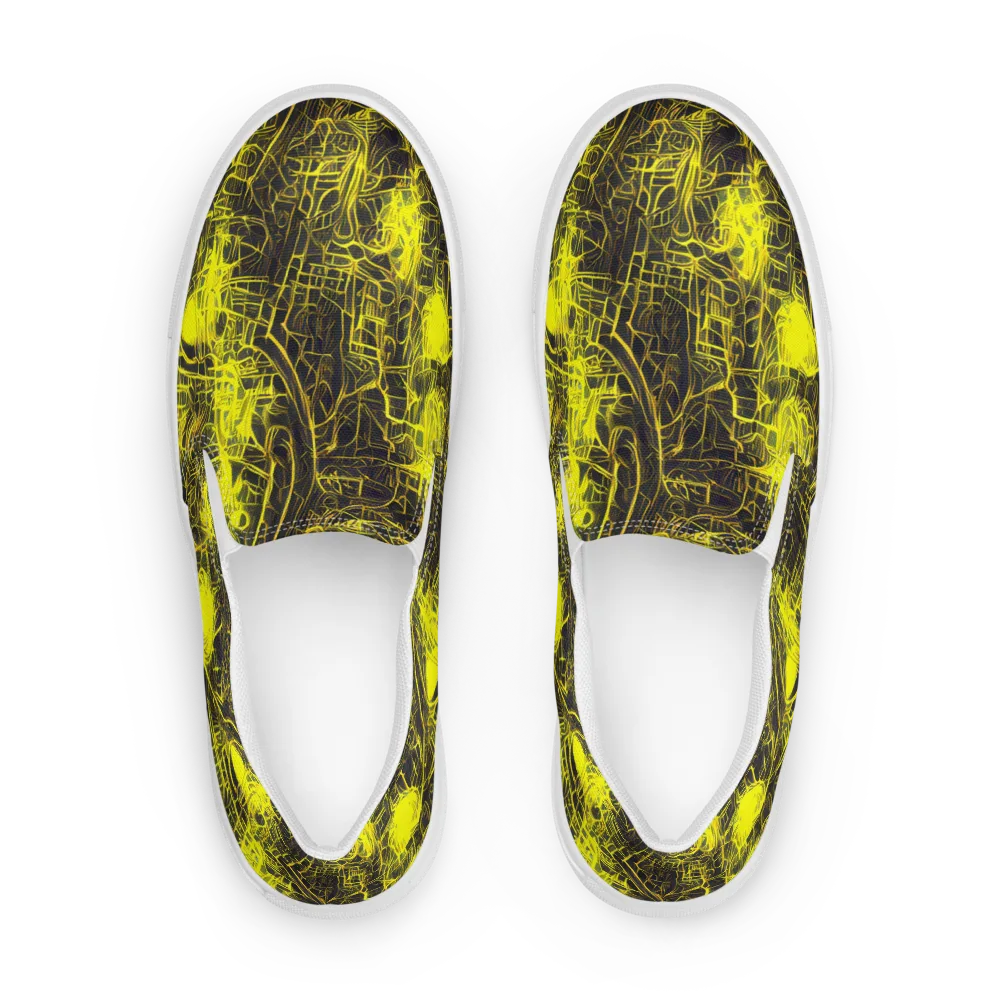Acid Architecture on Men's Slip-On Canvas Shoes — Front
