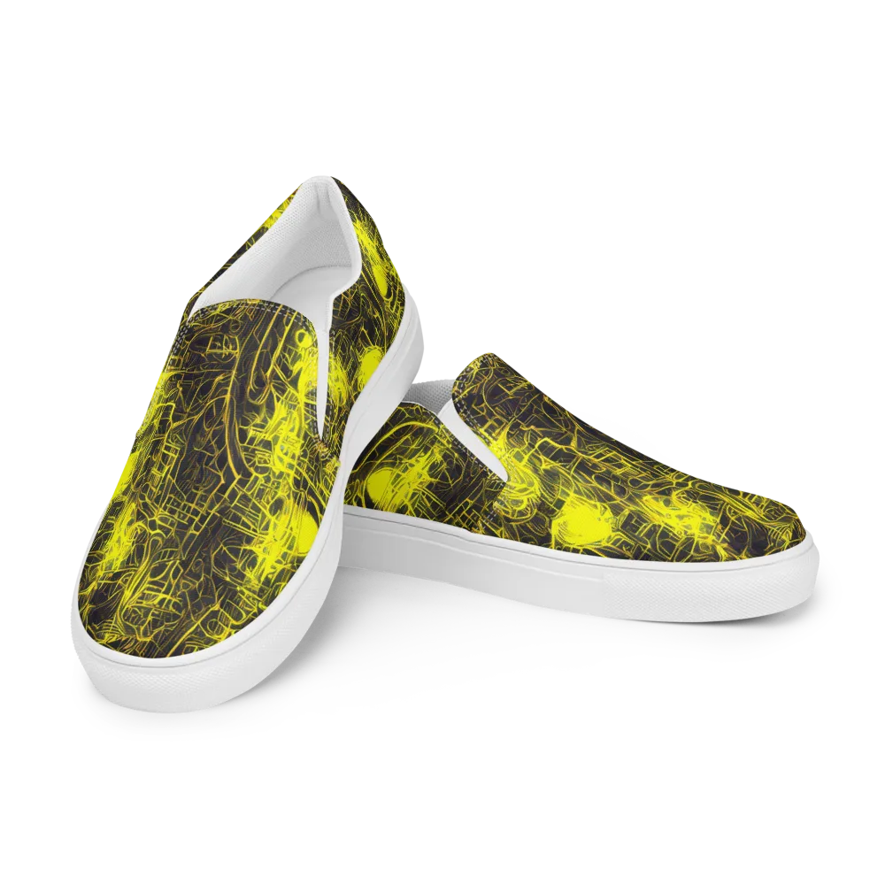 Acid Architecture on Men's Slip-On Canvas Shoes — Left Front