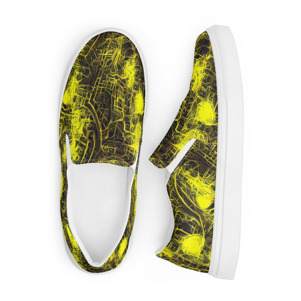 Acid Architecture on Men's Slip-On Canvas Shoes — Front