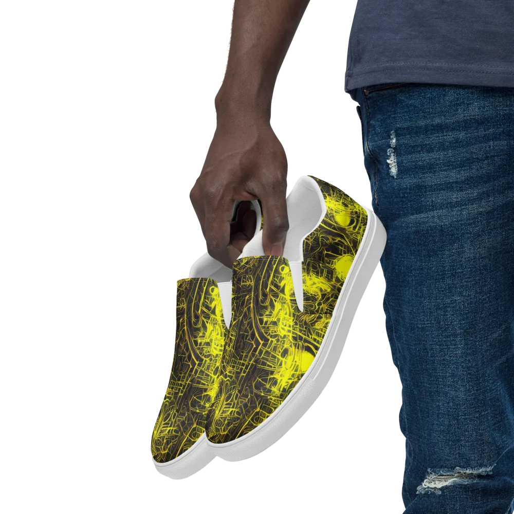 Acid Architecture on Men's Slip-On Canvas Shoes — Left Front