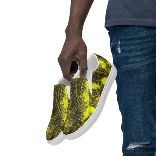 Acid Architecture on a Men's Slip-On Canvas Shoes