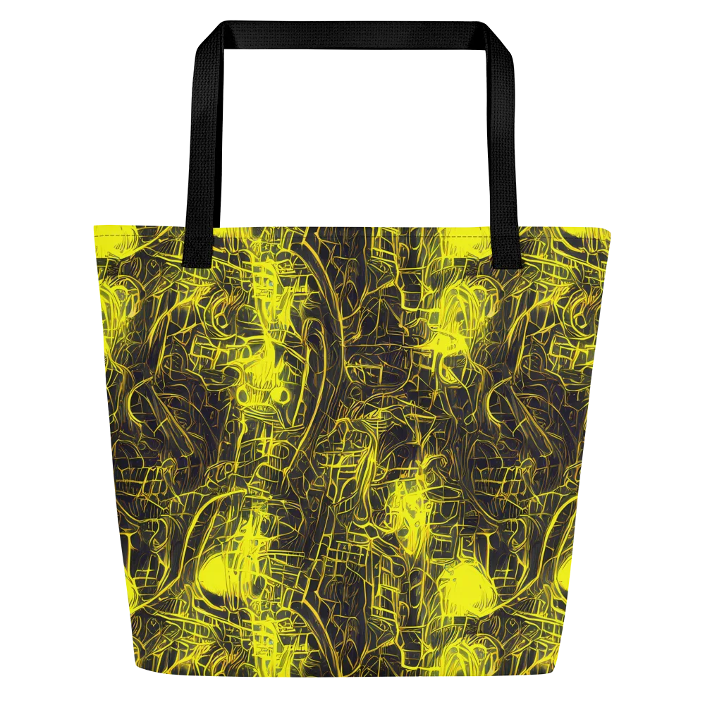 Acid Architecture on Large Tote Bag W/ Pocket — Front