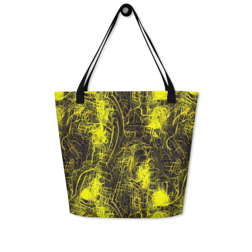 Acid Architecture on Large Tote Bag W/ Pocket — Front