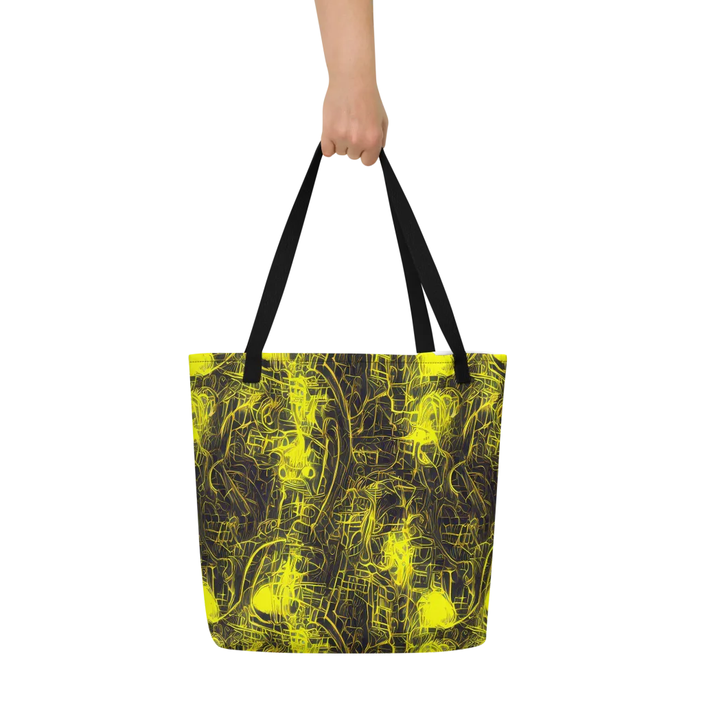 Acid Architecture on Large Tote Bag W/ Pocket — Front