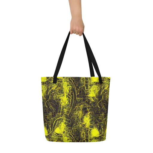 Acid Architecture on a Large Tote Bag W/ Pocket