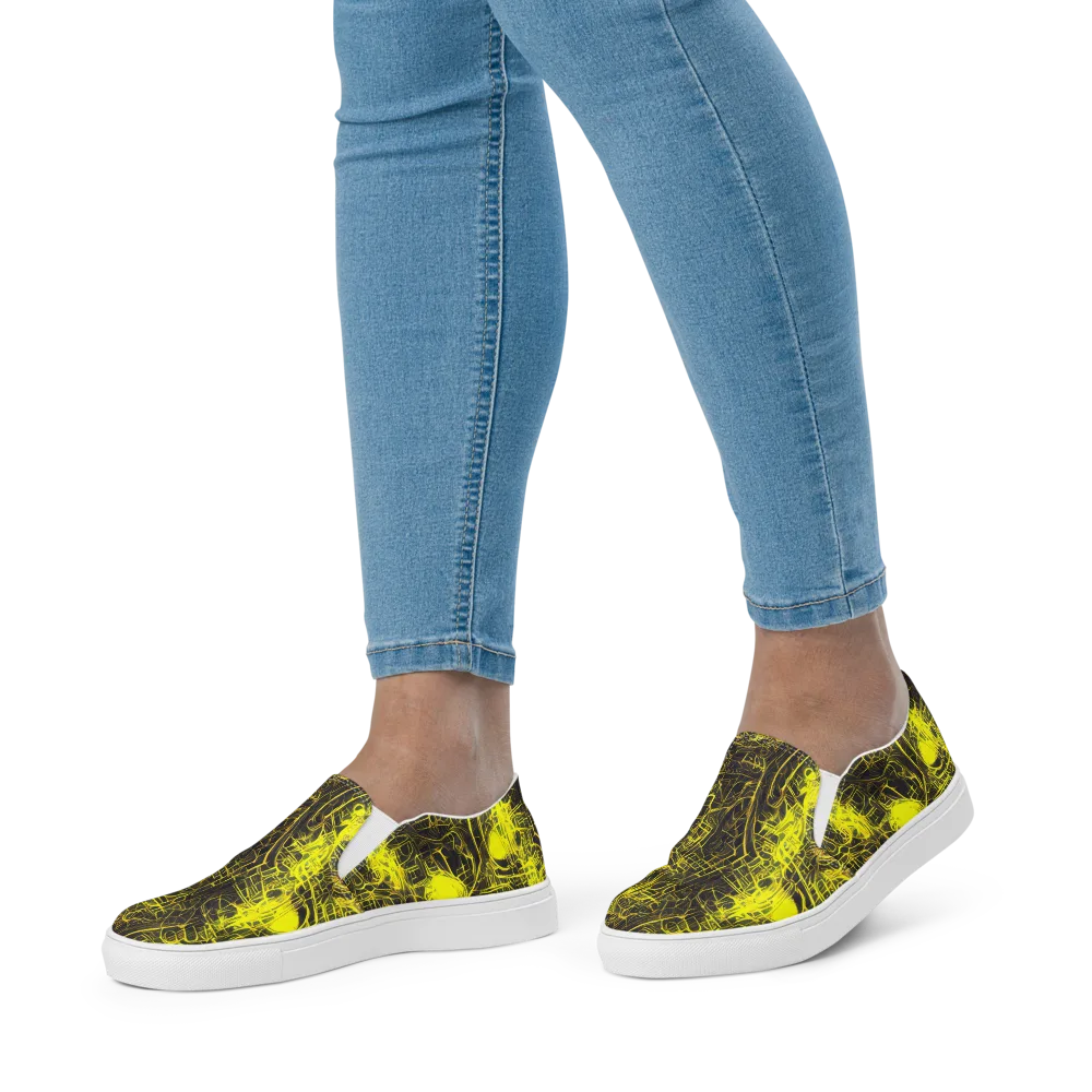 Acid Architecture on Women's Slip-On Canvas Shoes — Front