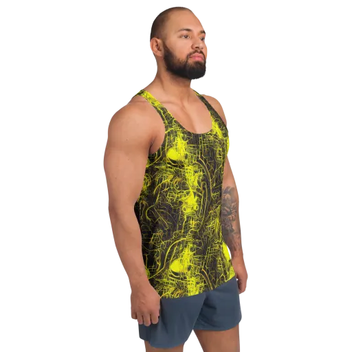 Acid Architecture on a Men's Tank Top
