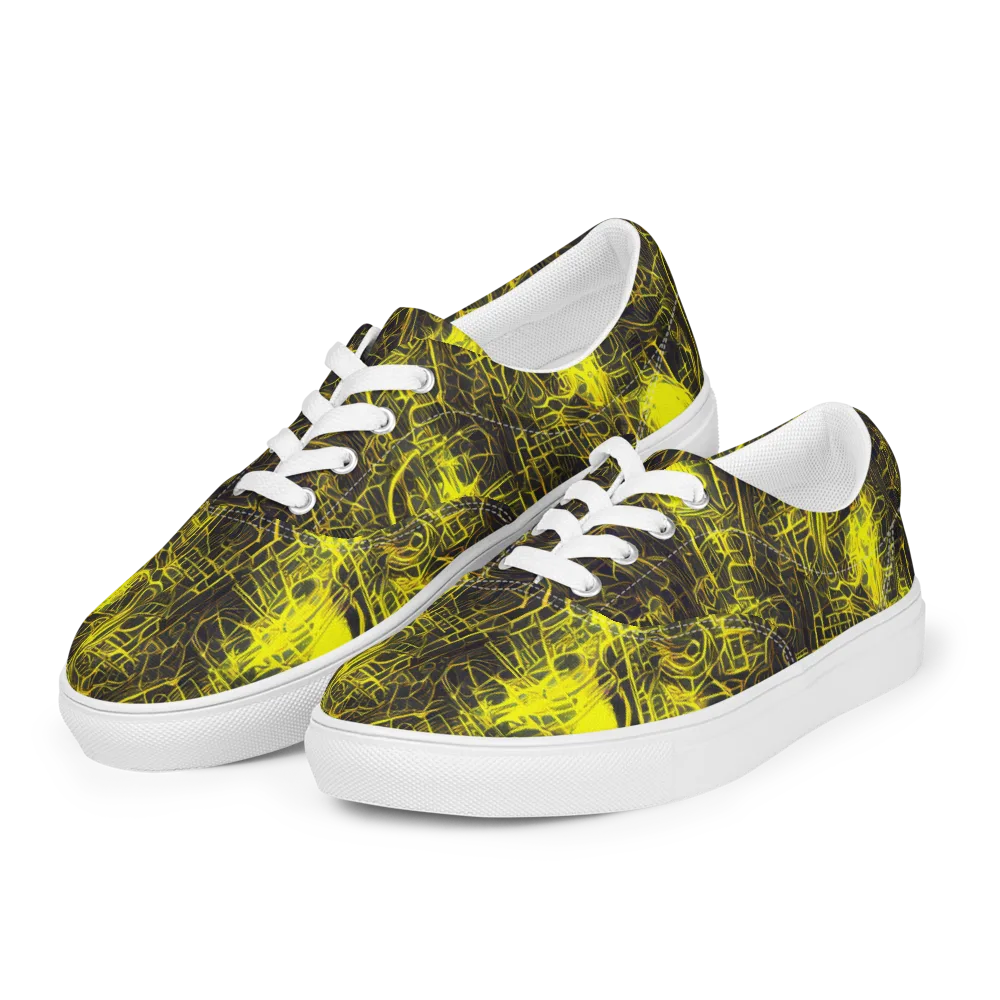 Acid Architecture on Men's Lace-Up Canvas Shoes — Left Front